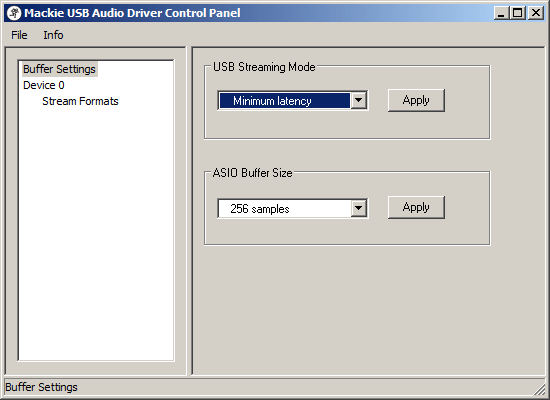 Mackie Blackjack v3 Control Panel